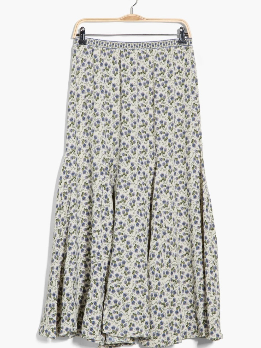 Max Studio White Floral Maxi Skirt with Olive and Lavender - Picture 3 of 3